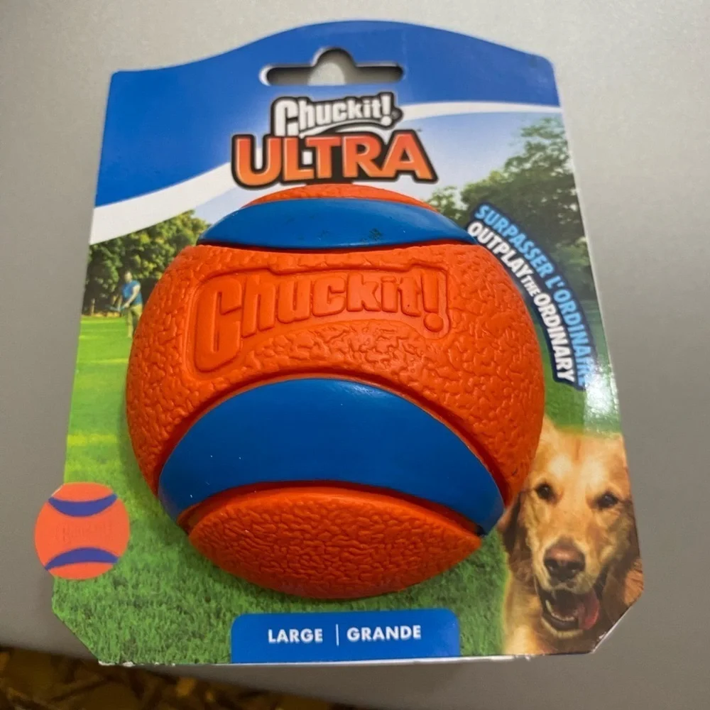 Chuck It Ultra Ball Size Large Orange Blue Floats Ultra Bounce